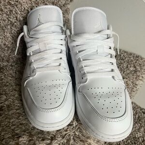 Jordan All-White Leather Low Top Sneakers